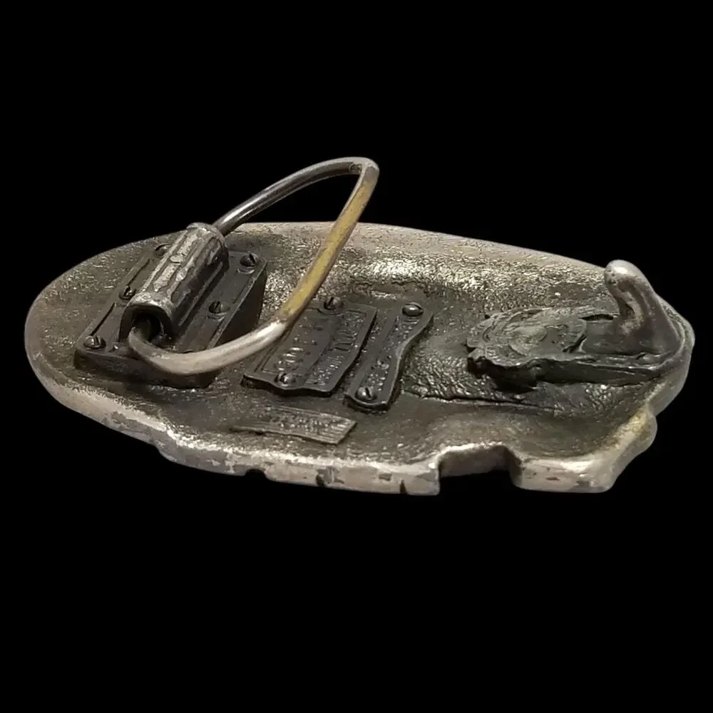 Belt Buckle 1984 Pewter Article II The Right To Bear Arms America's Heritage USA